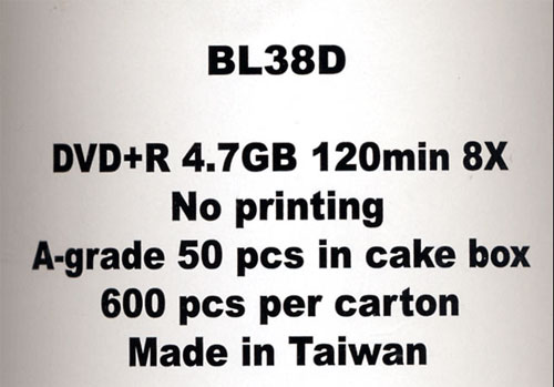 DVD+R 8x BL38D